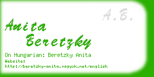 anita beretzky business card